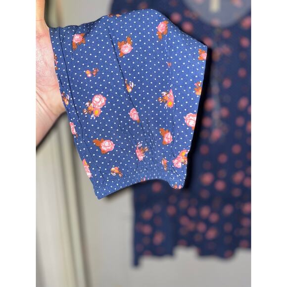 Matilda Jane size XL Floral Polka Dot Ruffle Trim Long Sleeve Peplum Blouse - Picture 4 of 11